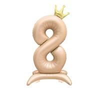Foil Standing Balloon 8 Helium Foil Balloon Numbers Balloon XXL Foil Beige Balloon 8th Birthday 106 cm / 42 Inch