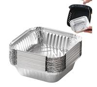Foil Tray - 20 Aluminium Foil Tray Containers | Disposablee Foil Food Container | Large Air Fryer Tin Foil Box | Rectangle Food Trays Containers Cookware For Baking, Grilling And