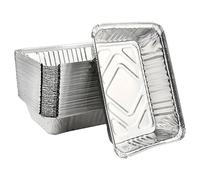 Foil Trays for Baking 1000ml 50PCS Aluminium Foil Food Containers Foil Food Trays Containers Storage Tin Foil Trays Containers Air Fryer, Foil Trays Food Storage Foil Pie Trays Drip Pans BBQ Foil Tray