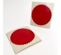 Foil Wafers for Notaries; Document Binding; Certificate Embossing. Certificate Stickers (Multiple Colours & Sizes) (Red, 63mm (Large))