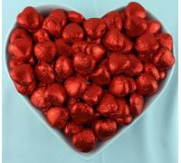 Foil Wrapped Milk Chocolate Hearts - ideal Wedding Favours, Anniversary, and Mothers Day - 20 Red Hearts MADE IN THE UK (20, RED)