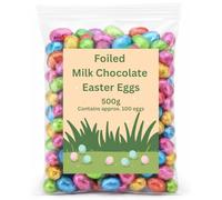 Foiled Milk Chocolate Mini Eggs - 500g Pack (approx 100) Multicoloured Egg Selection - Bulk Chocolate Eggs Easter Hunt Treats - Creamy Mini Chocolate Eggs for Easter Hunts, Parties & Celebrations