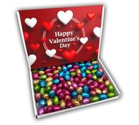 Foiled Mini Eggs Happy Valentines Day Sweets Gift Box Hamper (RED VALENTINES FRONT)