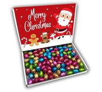 Foiled Mini Eggs Merry Christmas Chocolate Gift Box Hamper (SANTA RED FRONT)
