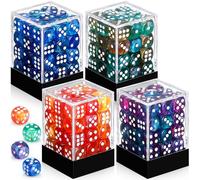 Foilswirl 144 Pieces 12mm 6 Sided Mini Dice Set for School Classroom Table Games D6 Game Standard Dice with Portable Plastic Box for Teaching Math Learning(Luminary Color)