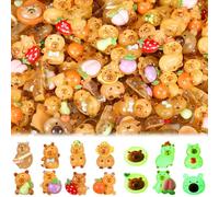 Foilswirl 150 Pcs Luminous Mini Resin Capybara Figurines Tiny Capybara Miniature Ornament Glow in The Dark Mini Resin Animals for Outdoor Garden Landscape Dashboard Desktop Dollhouse Decor