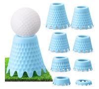 Foilswirl 16 Pcs Golf Simulator Tees, Plastic Golf Mat Tee Set, 1/4" to 2" Consistent Height for Indoor Practice, Driving Range, Winter Turf (Blue)