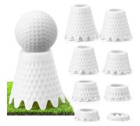 Foilswirl 16 Pcs Golf Simulator Tees, Plastic Golf Mat Tee Set, 1/4" to 2" Consistent Height for Indoor Practice, Driving Range, Winter Turf (White)