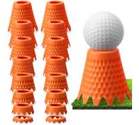 Foilswirl 16 Pcs Golf Simulator Tees, Plastic Golf Mat Tee Set, 1/4" to 2" Consistent Height for Indoor Practice, Driving Range, Winter Turf (Orange)