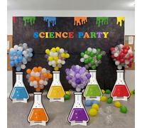 Foilswirl 178 Pcs Science Party Decoration Classroom Mad Scientist Birthday Party Supply Chemistry Erlenmeyer Flask Cardboard Colorful Balloon Kit for Back to School Science Fair Decoration(Classic)