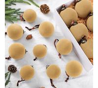 Foilswirl 18 Pcs Velvet Christmas Balls Bulk 3.15, 2.76, 2.36 Inch, Flocked Xmas Tree Ball Ornaments Plastic Velvet Christmas Ornaments Xmas Tree Hanging Decoration(Champagne)