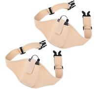 Foilswirl 2 Pack Mic Belt for Fitness Instructor Microphone Belt Holder Adjustable Carrying Pouch Waistband Bag Case for Theatre, Speaker, Singers, Teaching(Nude)