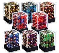 Foilswirl 288 Pcs 12mm 6 Sided Mini Dice Set for School Classroom Table Games D6 Game Standard Dice with Portable Plastic Box for Teaching Math Learning (Deep Color)