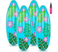 Foilswirl 4 Pcs Luau Inflatable Surfboard for Beach 60 Inch Inflatable Surf Board Luau Decoration Tropical Inflatable Pool Surfboard Float for Surf Hawaiian Theme Summer Sea Party (35.5 x 11.8 in)