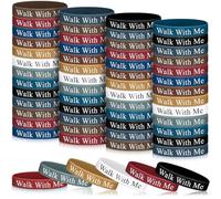 Foilswirl 50 Pcs LDS Mormon Silicone Bracelet LDS Youth Theme Walk with Me Bracelet Bishop Christian Faith Baptism Gifts for Men Women Teens