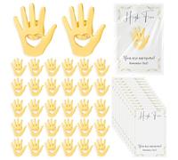 Foilswirl Employee Appreciation Gifts Bulk Gold Hands Lapel Pins with Inspirational Cards and Opp Bags Volunteer Motivational Pin Recognition Gifts for Teacher Nurse Team Staff Social Worker, 1.18
