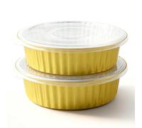 FoilTrust 200 Pack Food Containers, Aluminum Takeaway Containers with Lids, Disposable Food Containers, Restaurant Catering Stackable (PP Shield, 250ml)