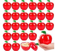 FOIMAS Plastic Apple Container,24pcs Red Apple Container Candy Boxes Jars Fillable Treat Box for Graduation Gift School Classroom Teacher Appreciation Gift Back to School Party Supply