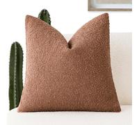 Foindtower Decorative Textured Boucle Throw Pillow Covers Accent Solid Pillow Cases Neutral Soft Cozy Couch Cushion Case for Chair Sofa Bedroom Living Room Home Decor 20x20 Inch,1PC,Burnt Orange Hazel