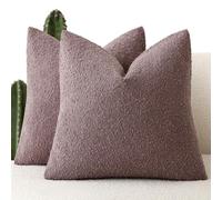 Foindtower Pack of 2 Textured Boucle Throw Pillow Covers Accent Solid Pillow Cases Cozy Soft Decorative Couch Cushion Case for Chair Sofa Bedroom Living Room Home Decor 18x18 Inch Dark Purple
