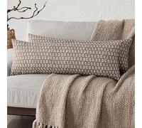 Foindtower Set of 2 Decorative Floral Long Body Lumbar Throw Pillow Covers Vintage Accent Farmhouse Cushion Covers Neutral Home Decor for Sofa Couch Chair Bedroom Living Room Outdoor,14×36 Inch,Brown