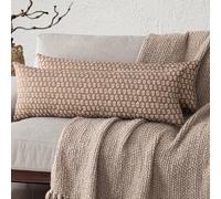 Foindtower Set of 2 Decorative Long Body Lumbar Throw Pillow Covers Neutral Farmhouse Cushion Covers Vintage Home Decor for Sofa Couch Chair Bedroom Living Room Outdoor,14×36 Inch,Light Orange Brown