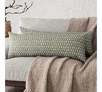 Foindtower Set of 2 Decorative Long Body Lumbar Throw Pillow Covers Neutral Modern Farmhouse Cushion Covers Vintage Home Decor for Sofa Couch Chair Bedroom Living Room Outdoor,14×36 Inch,Sage Green