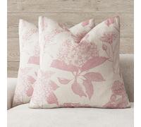 Foindtower Set of 2 Linen Floral Throw Pillow Covers Neutral Vintage Print Decorative Cozy Cushion Covers Farmhouse Boho Home Decor for Sofa Chair Couch Bedroom Living Room,18×18 Inch,Light Pink