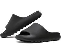 Foinledr Cozy Slides Original Women's Men's Soft Schlappi Cloud Slippers, Non-Slip Cloudyzz Bath Slippers, Unisex Rubber Cloud Slippers, Bath Slippers, Summer Slippers, black, 8 UK