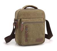 Foino Men Messenger Bag with Many Pockets Large Capacity Handbag Travel Shoulder Bag Very Spacious Canvas Cross Body Bag Casual Crossbody Bag for Books