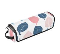 Foiosoh 2-in-1 Curling Iron Travel Case and Heat Resistant Mat Double-Layer Travel Carrying Case for Curling Iron Straightener Flat Hair Dryer, Country Leaf White