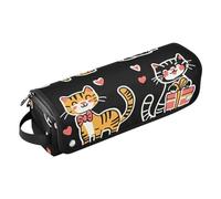 Foiosoh 2-in-1 Curling Iron Travel Case and Heat Resistant Mat Large Capacity Hair Straighteners Organizer for Flat Iron Hot Tools and Haircare Accessories, Lovely Cats Black and Yellow
