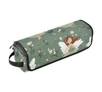 Foiosoh 2-in-1 Curling Iron Travel Case with Heat Resistant Pad Waterproof Curling Iron Travel Case for Flat Irons, Straighteners, Curling Irons, Sweet Fairy Sage Green