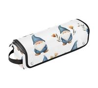 Foiosoh 2 in 1 Hair Tools Organizer with Removable Heat Resistant Mat Hair Tools Organizer Storage Bag for Flat Iron Hot Tools and Haircare Accessories, Sweet Blue Gnomes White