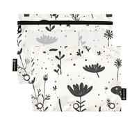Foiosoh 2 pack Beauty Dino pencil pouches 3 Rings Lightweight clear pouches with zipper for Storing School Supplies