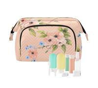 Foiosoh Aesthetic Butterfly White Makeup Bags Waterproof Cosmetic Organizer Bag Women Wallet For Toiletry Bag Travel, Indigo Bunting Birds Peach, 1 size, Cartoon, Indigo Bunting birds Peach, 1 size,