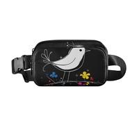 Foiosoh Aesthetic Canary Black Cute Waist Bag Fanny Pack for Women Men Large Capacity Crossbody Sport Bag with Adjustable Strap for Travel Vacation Running, Aesthetic Canary black, One Size