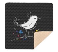 Foiosoh Aesthetic Canary Black Soft Padded Baby Playmat for Indoor Outdoor Cozy Breathable Tummy Time Mat for Babies Infants Toddlers, 50'' x 50''