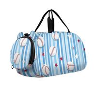 Foiosoh Baseball and Stripe Girl's Gym Duffel Bag with Shoes Compartment Large Capacity Travel Duffel Bag for School Practice, Sports, Travel, baseball and stripe, One Size, Modern/Fitted
