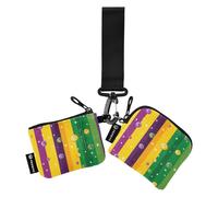 Foiosoh Bead and Star Yellow Women's Wallets Card Cases Cute Fashion Business Card Holder with Wristle Strap for Women Men 2 Pcs, bead and star yellow, One Size, Modern