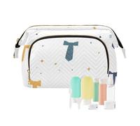 Foiosoh Beautiful Flowers Peach and Blue Travel Bag Portable Hanging Toiletry Bag Women Coin Purse for Cosmetic Travel, Tie and Dot White, 1 Size, Cartoon, tie and dot white, 1 size, Cartoon