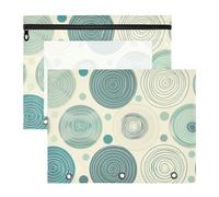 Foiosoh Binder pencil pouches Adorable Pen Holder Case for 3 Rings Binder 2 Pack Students College Supplies Circle Retro