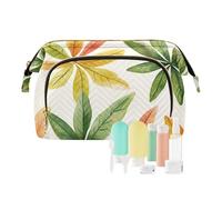 Foiosoh Black Casino Style Cosmetic Bag Pampas Zipper Travel Cosmetic Bag for Women Travel Cosmetic Changing Bag, Leaves minimalist style orange, 1 size, Cartoon