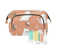 Foiosoh Bohemian Cats Hot Peach Cosmetic Bag Waterproof Cosmetic Travel Bags For Women Change Purse for Cosmetic Storage, Various funny cats orange, One Size, Cartoon