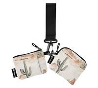 Foiosoh Cactus and Deep Canyons Women's Wallets Card Cases Minimalist Zipper Purse Wallet with Wristle Strap for Women Men 2 Pcs, cactus and Deep canyons, One Size, Modern