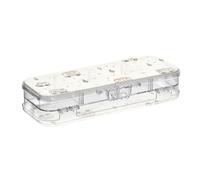 Foiosoh Camper Caravan Car Beige Clear Pencil Box Plastic 2 Layer Pens Hard Case For Art Supplies With Snap-Tight Lid