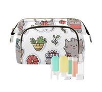 Foiosoh Cartoon Burmese Cats Purple Travel Bag Lightweight Cosmetic Bags With Zipper Women's Coin Purse Wallet for Cosmetic Storage, British Shorthair gray cats white, One Size, Cartoon