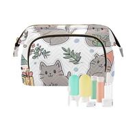 Foiosoh Cartoon Burmese Cats Purple Travel Bag Lightweight Cosmetic Bags With Zipper Women's Coin Purse Wallet for Cosmetic Storage, British Shorthair cats white, One Size, Cartoon