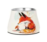 Foiosoh Chubby Fox and Perfect Little Girl Bowl for Pets Elevated Stainless Steel Cats Basic Bowls for Loving Pet Whisker Friendly