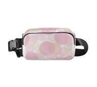 Foiosoh Circles Geometric Dot Trendy Waist Bag Waist Bag for Women Men Teens Large Capacity Waist Bag with Adjustable Belt for Travel Gym Work, Circles Geometric Point Peach, 1 size, Circles Geometric